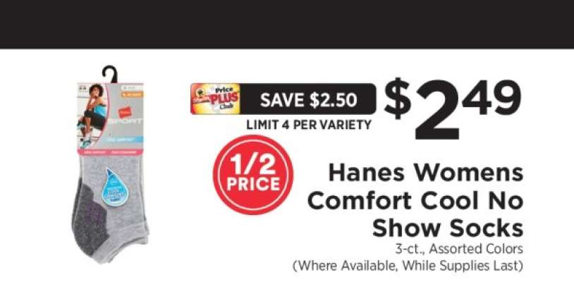 Hanes Womens Comfort Cool No Show Socks