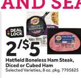 Hatfield Boneless Ham Steak, Diced or Cubed Ham