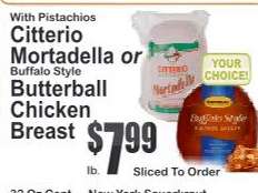 Citterio Mortadella or Butterball Chicken Breast