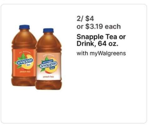 Snapple Tea or Drink, 64 oz.