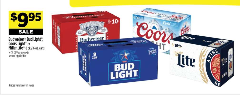 Budweiser, Bud Light, Coors Light, Miller Lite