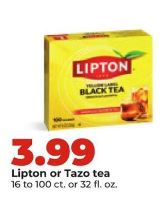 Lipton or Tazo Tea