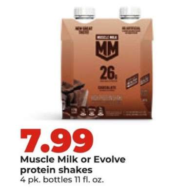 Muscle Milk or Evolve protein shakes