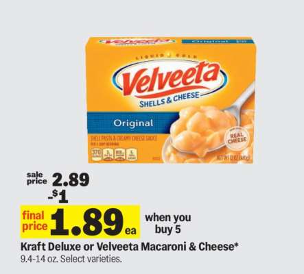 Kraft Deluxe or Velveeta Macaroni & Cheese