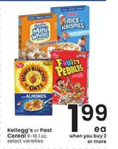 Kellogg's or Post Cereal