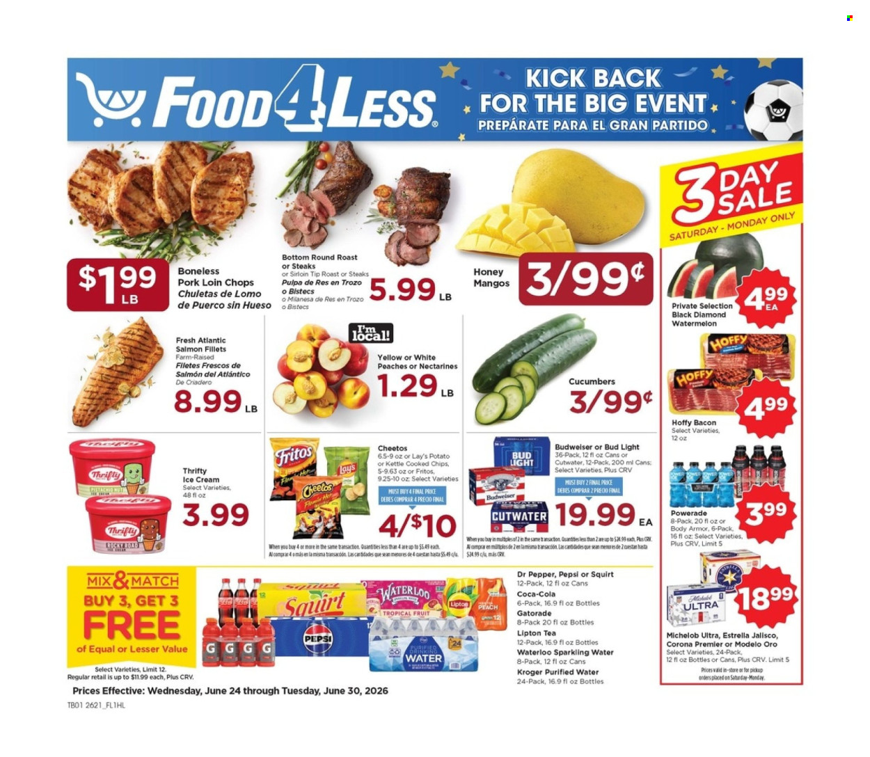 Food 4 Less ad  - 06.24.2026 - 06.30.2026. Page 1