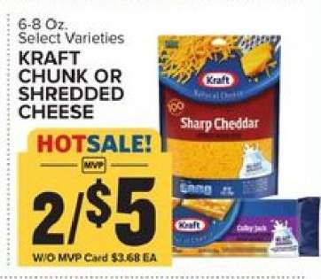 Kraft Chunk or Shredded Cheese