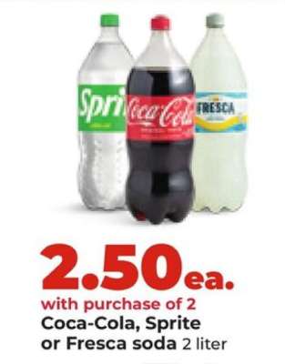 Coca-Cola, Sprite or Fresca soda