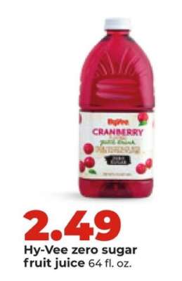 Hy-Vee zero sugar fruit juice