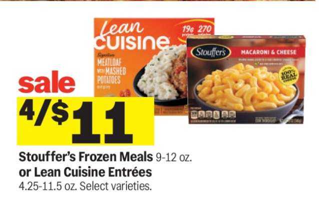 Stouffer’s Frozen Meals or Lean Cuisine Entrées