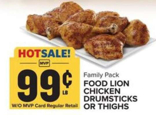 Food Lion Chicken Drumsticks or Thighs