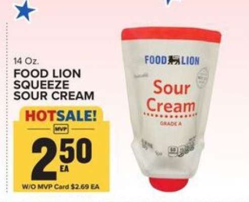 FOOD LION SQUEEZE SOUR CREAM