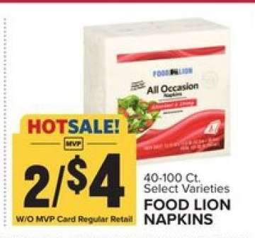 FOOD LION NAPKINS