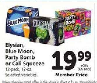 Elysian, Blue Moon, Party Bomb or Cali Squeeze