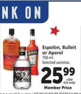 Espolòn, Bulleit or Aperol