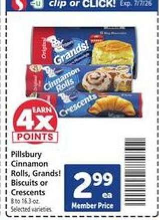 Pillsbury Cinnamon Rolls, Grands! Biscuits or Crescents