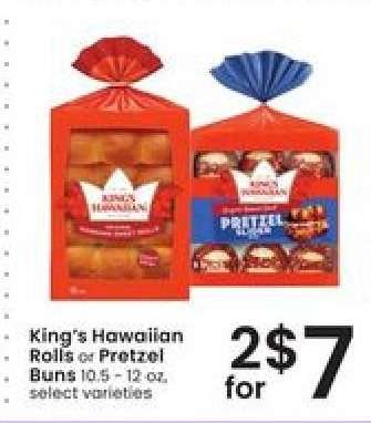 King's Hawaiian Rolls or Pretzel Buns