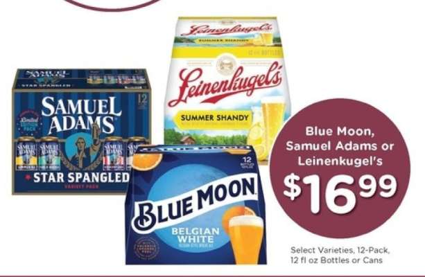 Blue Moon, Samuel Adams or Leinenkugel's