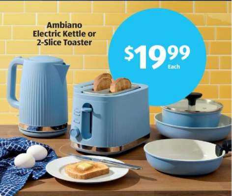 Ambiano Electric Kettle or 2-Slice Toaster