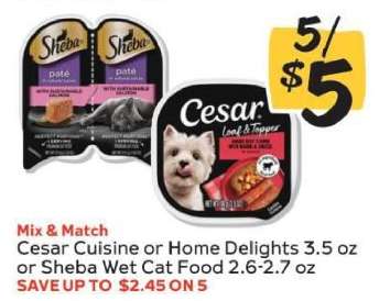 Cesar Cuisine or Home Delights or Sheba Wet Cat Food