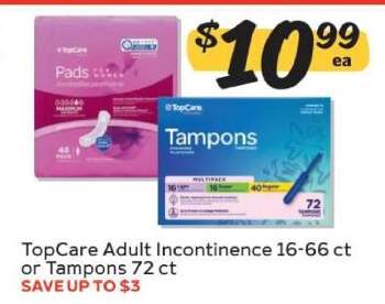 TopCare Adult Incontinence or Tampons