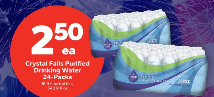 Crystal Falls Purified Drinking Water 24-Packs