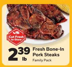 Fresh Bone-In Pork Steaks