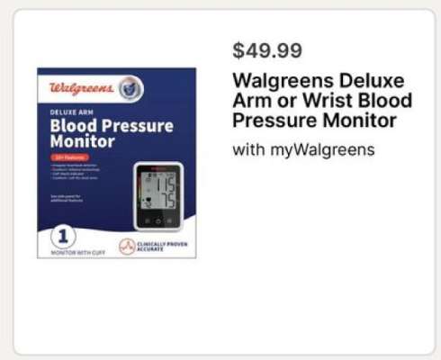Walgreens Deluxe Arm or Wrist Blood Pressure Monitor