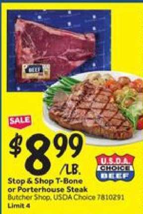 Stop & Shop T-Bone or Porterhouse Steak