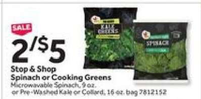 Stop & Shop Spinach or Cooking Greens