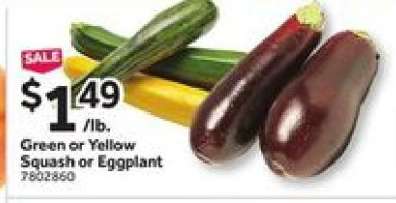 Green or Yellow Squash or Eggplant