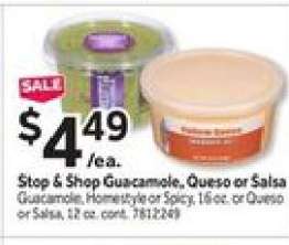 Stop & Shop Guacamole, Queso or Salsa