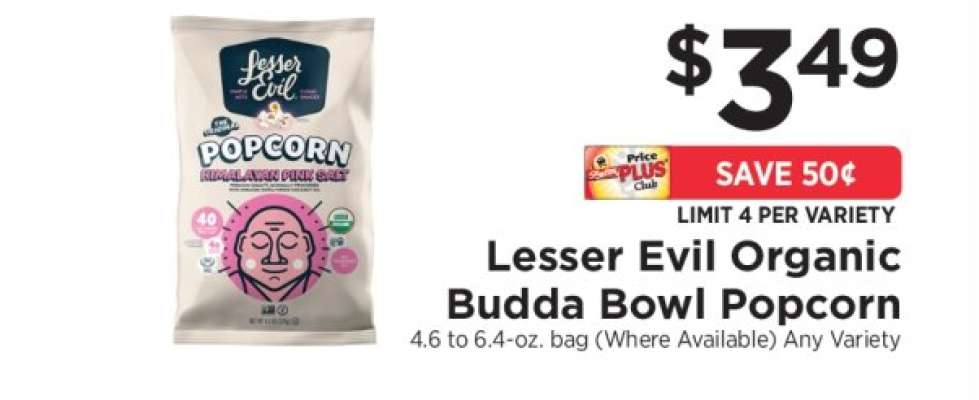 Lesser Evil Organic Budda Bowl Popcorn