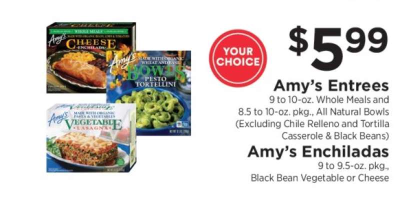 Amy’s Entrees or Enchiladas