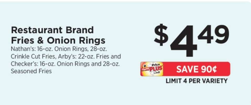 Restaurant Brand Fries & Onion Rings