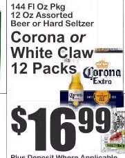 Corona or White Claw 12 Packs