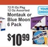 Montauk or Blue Moon 6 Pack