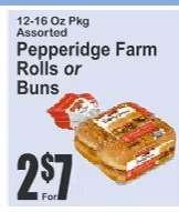 Pepperidge Farm rolls or buns
