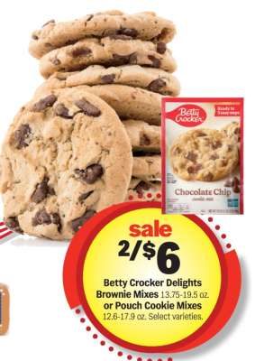 Betty Crocker Delights Brownie Mixes or Pouch Cookie Mixes