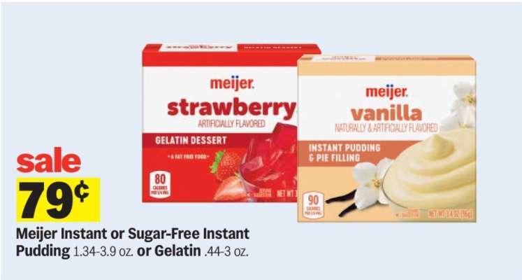 Meijer Instant or Sugar-Free Instant Pudding or Gelatin