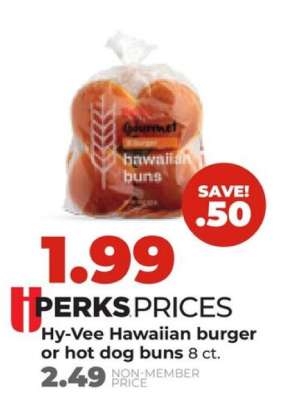 Hy-Vee Hawaiian burger or hot dog buns