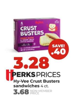 Hy-Vee Crust Busters sandwiches