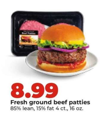 Fresh ground beef patties