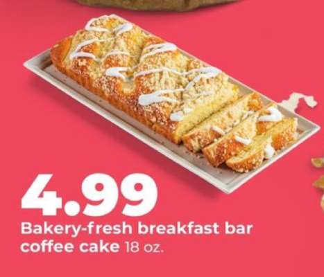 Bakery-fresh breakfast bar coffee cake