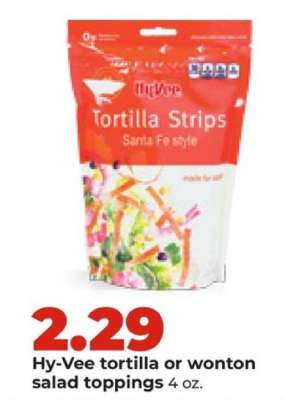 Hy-Vee tortilla or wonton salad toppings