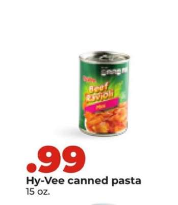 Hy-Vee canned pasta