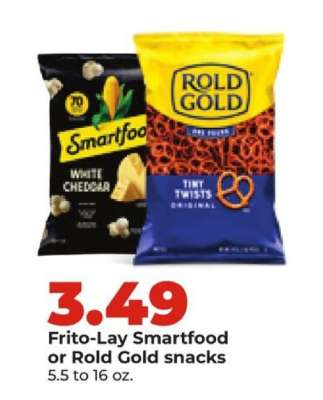 Frito-Lay Smartfood or Rold Gold snacks