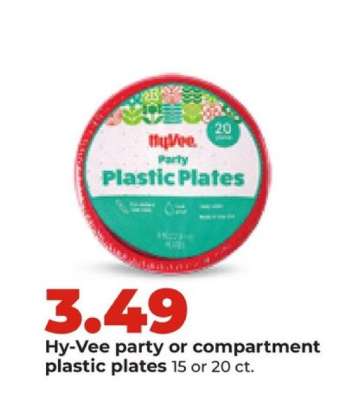 Hy-Vee party or compartment plastic plates