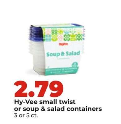 Hy-Vee small twist or soup & salad containers