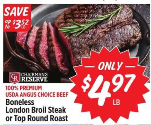Boneless London Broil Steak or Top Round Roast